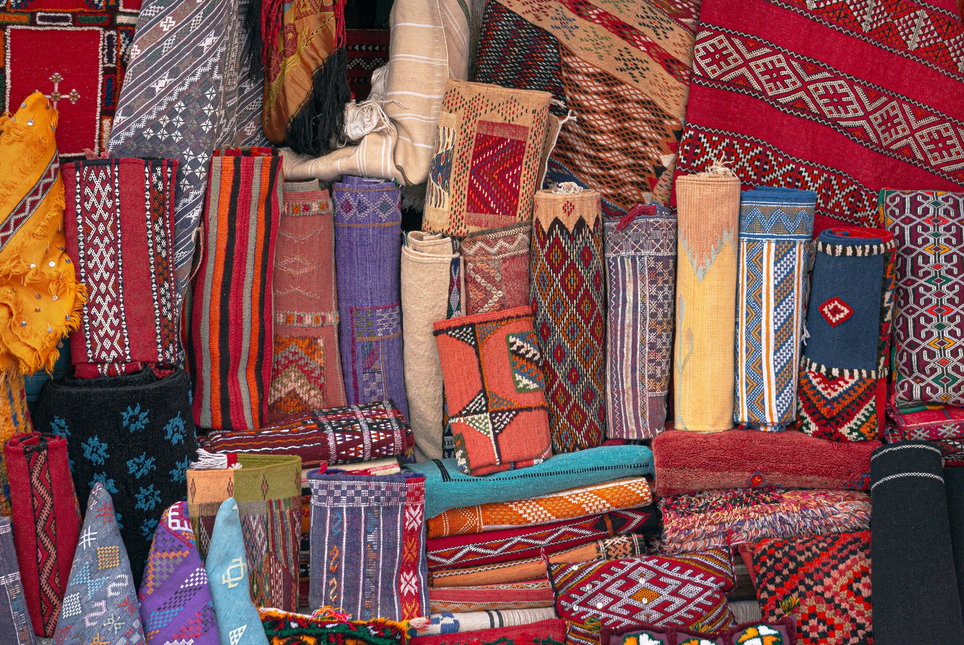 Moroccan carpets and rugs by the berber tribes.
